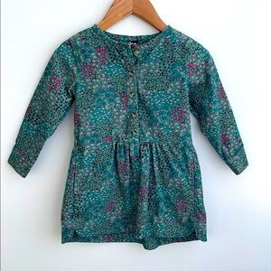 Tea long sleeve corduroy flower dress